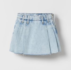 Zara Girl's Denim Side Zipper Bermuda Skort